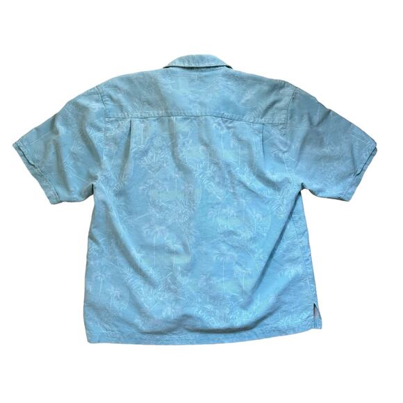 Jamaica Jaxx Shirt Men Size XL Blue Silk Woven Hawaiian Print Button Up - Picture 5 of 5